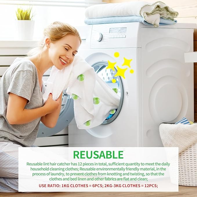 Reusable Washing Machine Lint Balls - Ideal for Removing Hair, Lint, and Dust from Laundry - AquaVibe