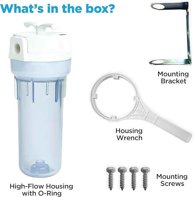 EcoPure EPW2VC Whole Home Water Filtration System – Valve-in-Head Design with Built-In Bypass Valve & Clear Sump – Reduces Sediment, Rust, Dirt & Chlorine Taste – Fits Standard Capacity Filters