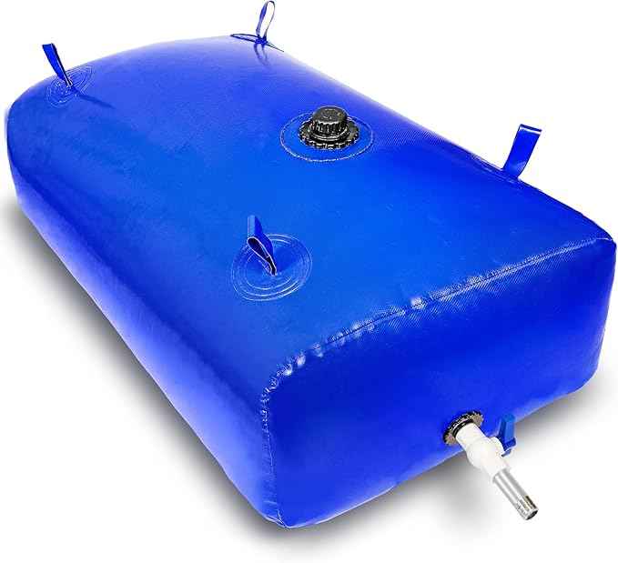 4000 L/1000 Gal Water Bladder Tank, Foldable Portable Water Storage Container, Emergency Water Bag for RV, Truck Bed, Fire Prevention, Drought Resistance, Blue