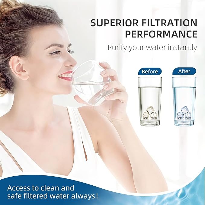 DA97-17376B Water Filter for Sam&sung Haf-qin/exp, Rf28t5001sr, Da97-08006c, Rs27t5200sr, Rf28r7351sg, Rf24r7201sr, Rf27t5201sr, 4Pack.