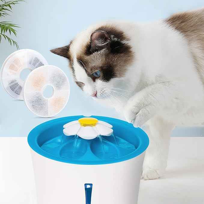 12 Pack Cat Water Fountain Filter Replacement Compatible with Catit, Cat Fountain Filters Compatible with Catit Design Senses Fountain/Flower Fountain/Senses 2.0 / Fresh & Clear Stainless Steel