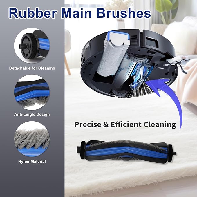 17 Pcs Accessories for ECOVACS DEEBOT X8 PRO OMNI Robot Vacuum Cleaner, Replacement Parts Main Brush, Side Brush, Washable Filter, Mopping Roller, Dust Bag - AquaVibe