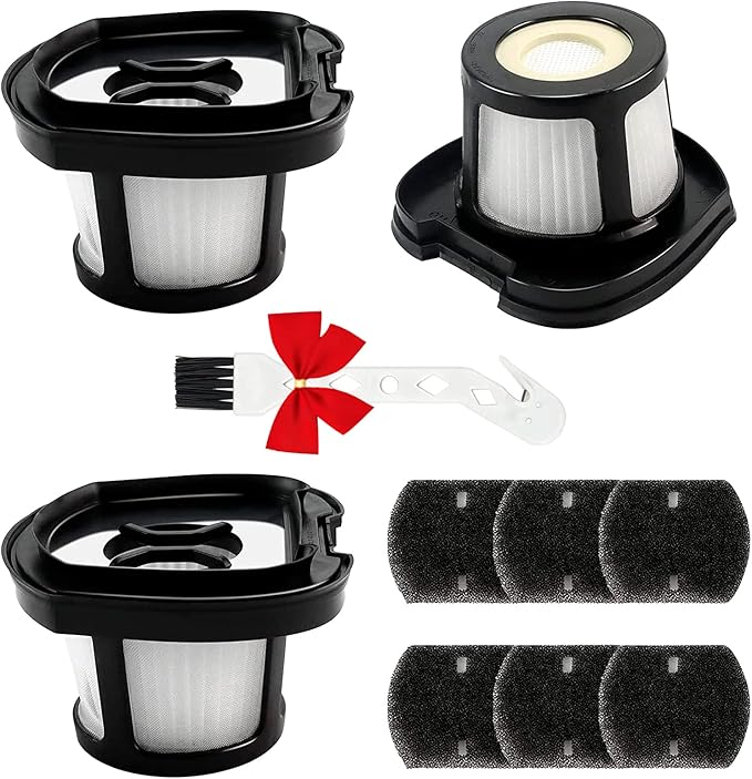 3 Pack Handheld Vacuum Filter for Bissell Pet Hair Eraser Lithium Ion Hand Vacuum filter Replacement 2390 2390A 2389 2579 2284W Replaces 1614203 1614212 1614204 with 1 Little Brush for Gift - AquaVibe