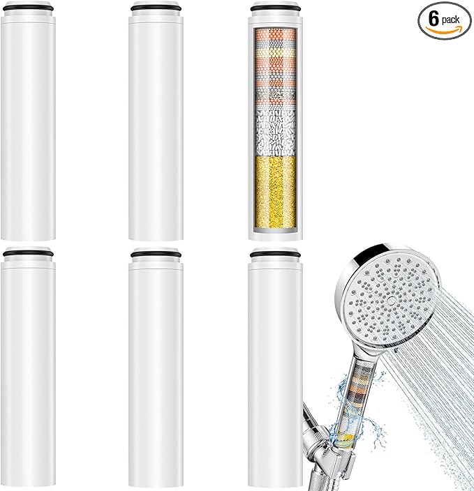 6 Pack Shower Filter Replacement Compatible with Cobbe Shower Head Filter Replacement, 20-layer Shower Filter Replacement for Hard Water,Remove Chlorine and Harmful Substances