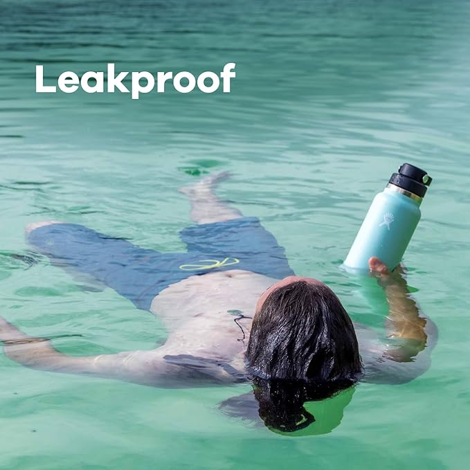 Hydro Flask Water Bottle - Insulated Stainless Steel - Wide Mouth Chug Lid, Non Spill, Leakproof in 40 Oz Dew