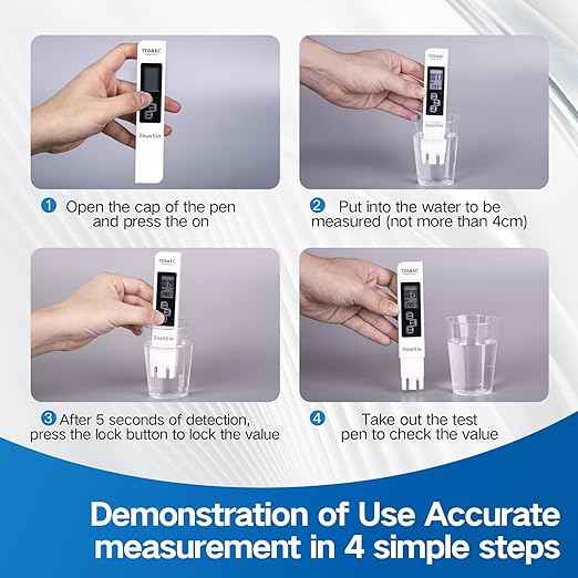 TDS Meter, 4 in 1 Water Quality Meter, Accurate and Reliable Digital TDS EC & Temp(°C,°F) TDS Meter 0-9990PPM Water PPM Tester for Drinking Water RO/DI System Aquarium (White)