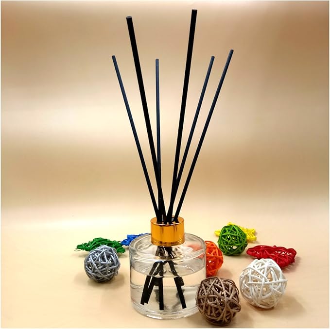 50 Pieces Fiber Reed Diffuser Replacement Refill Sticks for Aroma Fragrance (Black, 12" x3.5mm) - AquaVibe