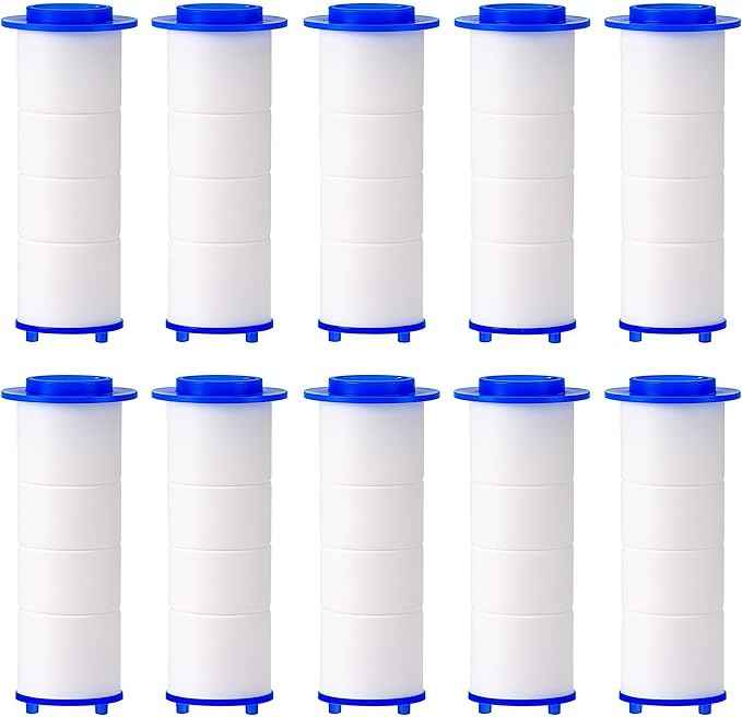 10Pcs 2.36×0.94 Inch Ion Shower Dropse Head Filter PP Cotton Replacement Cartridge, Shower Head Filter Drivese, Water Filter Core Cotton For Handheld Showerheads.