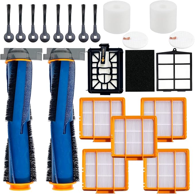 Replacement Parts for Shark AI AV2511AE AV2501S AV2610WA AV2501AE RV2502AE RV2610WA UR2500SR RV2520 AV2510 Accessories Kit with Main Roller Brush Filters Foam/Primary Filter Sweep Side Brushes - AquaVibe
