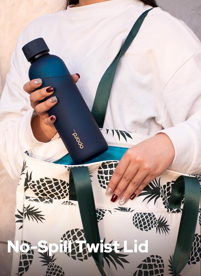 Opard Slim Pro Water Bottle 27oz, Plastic Water Bottle BPA-Free, Facetted Rubberized Grip-Texture Monocap, Leakproof Screw Top, Midnight Blue, Reusable for Travel School Sport Gym Hiking