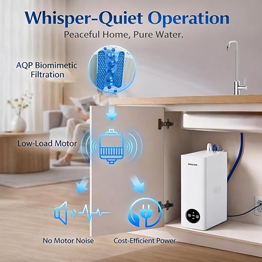 Philips AUT9360 Reverse Osmosis System, 600 GPD Under Sink Water Filter System, Tankless RO System, 2.3:1 Pure to Drain Water Filtration, Reduces TDS, NSF/ANSI 372 Certified with No Standing Water