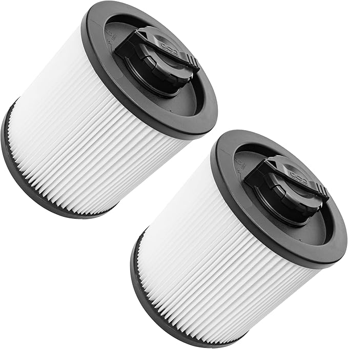 BlueStars Ultra-Durable Replacement DXVC6910 Vacuum Filter for 6 to 16-Gallon DeWalt Wet Dry Vacuum Cleaner DXV06P DXV09P DXV09PA DXV10P DXV10PL DXV10S DXV10SA DXV10SB DXV12P DXV14P - Pack of 2 - AquaVibe