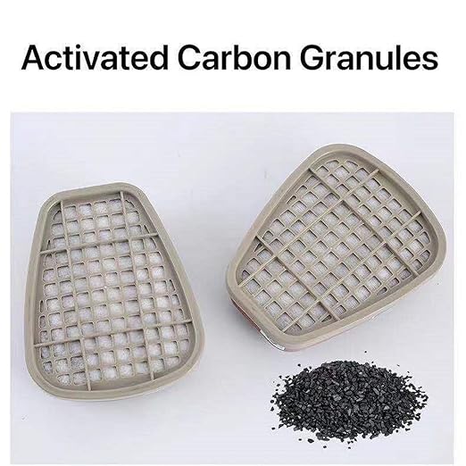 6001 Activated Carbon Filter Cartridges Replacement for Gas Respirator, Filter Cartridges Suitable for 6100/6200/7501/7502/6502/6800 10PCS(5Pack), Brown,white