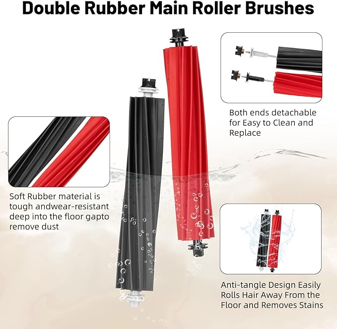 28 Pack Accessories Compatible with Roborock Q5 Pro/Q5 Pro+,Q8 Max/Q8 Max+ Vacuum Robot,Parts Include:2 Dual Roller Brush,6 Side Brush,4 HEPA Filter,8 Mop Cloth,6 Dust Bag,1 Cleaning Tool&1 Screwdrive - AquaVibe