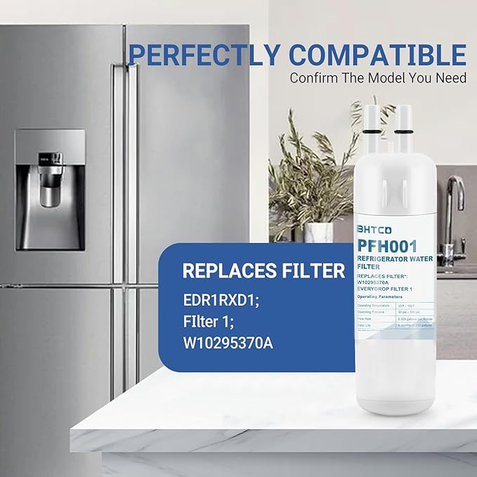 Water Filter Replaces WRS325SDHZ/ WRS325FDAM/ WRS325SDHW/ WRS325SDHB/ WRS325FDAW/ WRS325FDAB/ WRS325SDHV Model for Whirlpool Refrigerator- NSF Certified(6Pcs)