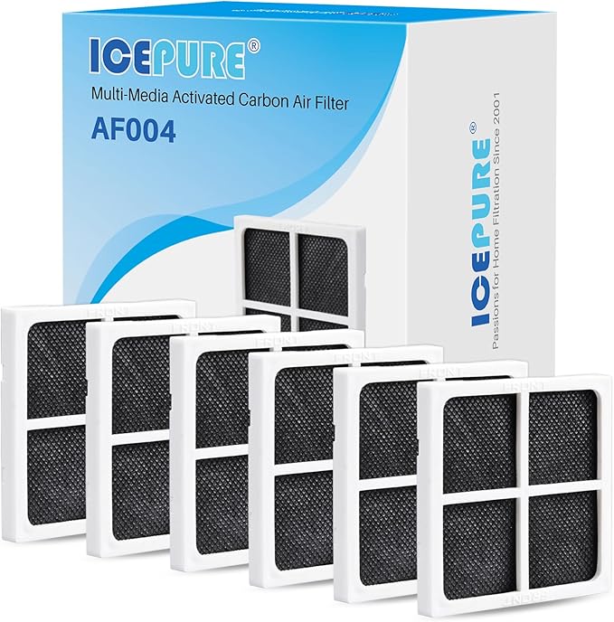 ICEPURE AF004 Refrigerator Air Filter Replacement for LG LT120F, Kenmore Elite 469918, ADQ73214402, ADQ73214404, 6PACK - AquaVibe