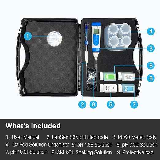 Apera Instruments PH60-HF Handheld pH Meter Tester Kit with LabSen 835 ATC pH Electrode for Lab-Grade pH Measurement in Liquids Containing Strong Acid or Hydrofluoric Acid
