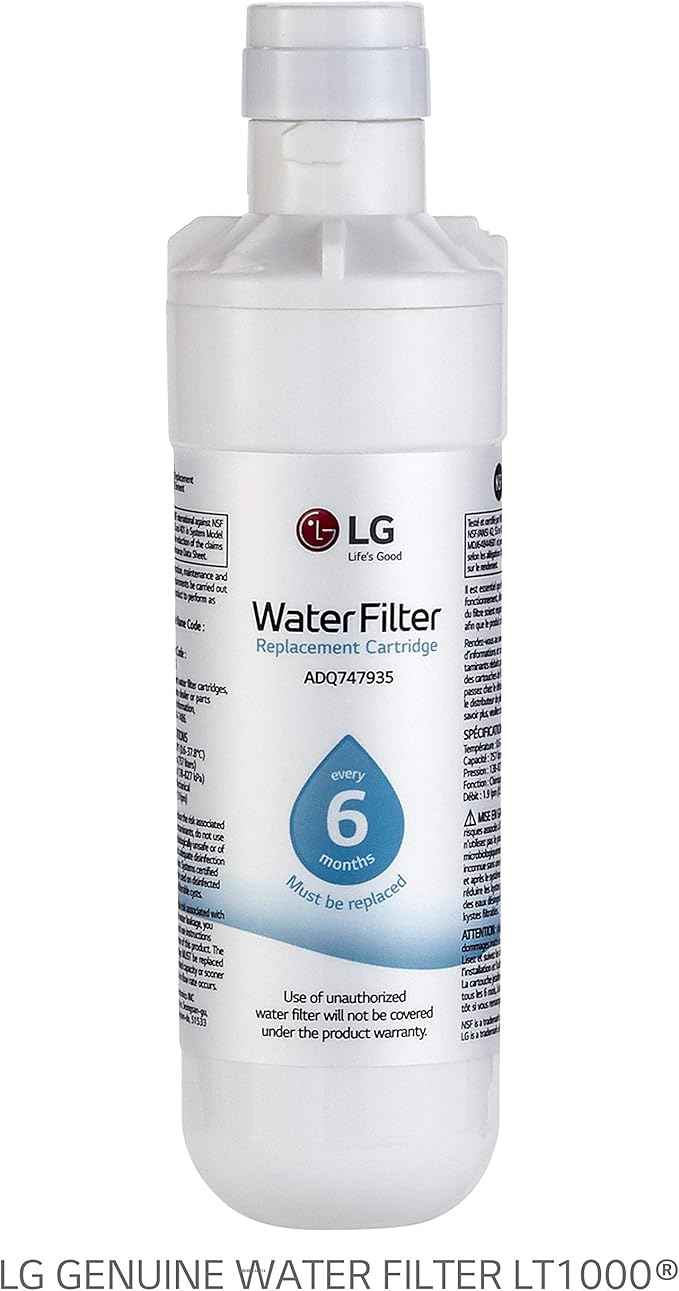 LG LT1000P3 6-Month / 200 Gallon Refrigerator Replacement Water Filter, 3 Count (Pack of 1), White