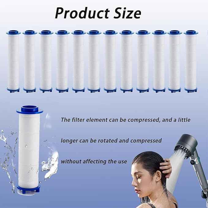 Showerhead Filters, Ion Shower Drops Head Filter, Showerheads Replacement PP Cotton Filter Cartridge, Turbo Showerhead, Shower Head with Filter for Detachable (A10*pc,4.53in/11.5cm)