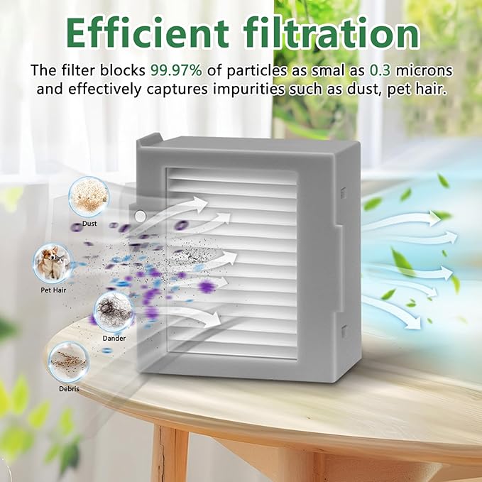 8-Pack Hepa Filter Replacement for iRobot Roomba Max 705 Vac/Plus 504 Vac Robot Vacuum Cleaner Parts Vacuum Filter, High Efficiency Filters + 1 Cleaning Brush - AquaVibe