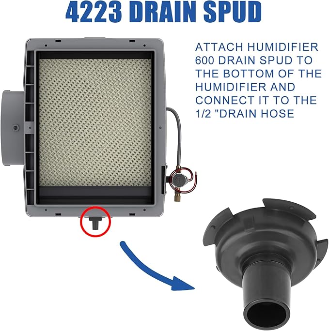 4223 Drain Spud for 600, 600A, 600M,500, 500A, 500M, 550, 560 Humidifier Models Replacement Parts(2 PCS)