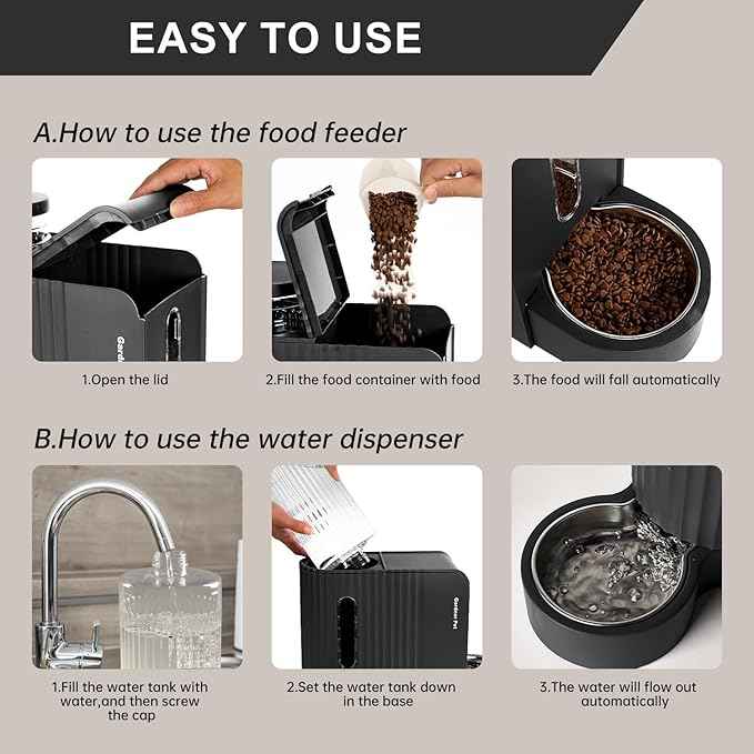 Gardner Pet Automatic Gravity Cat Food Feeder and Water Dispenser Stainless Steel Two-in-One Set Large Capacity Dispenser for Pets Dogs, Puppies, Kittens-(0.8 Gallons x 2)