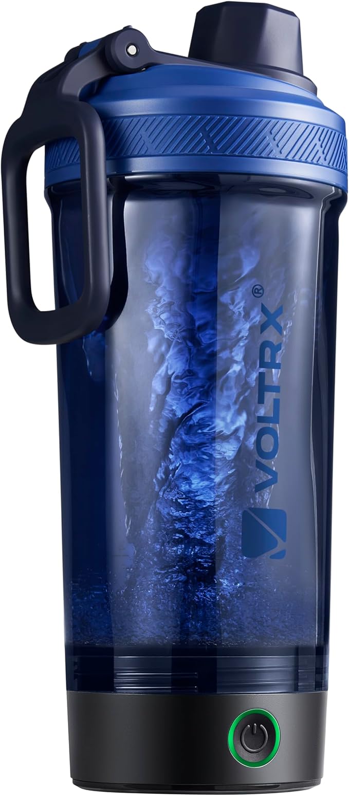 VOLTRX Shaker Bottle, Gallium USB C Rechargeable Electric Protein Shake Mixer, Shaker Cups for Protein Shakes and Meal Replacement Shakes, BPA Free, Made with Tritan, Midnight Blue, 24oz