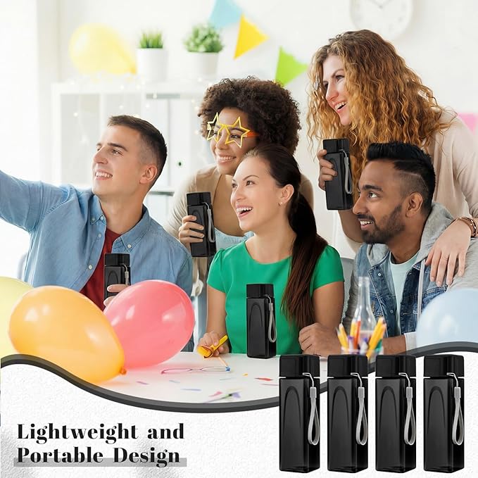 Mifoci 30 Pcs Water Bottle Bulk 17 oz Plastic Sports Water Bottles for Kids Adults Reusable Leak Proof Portable Drink Container Large for School Classroom Travel Camping Fitness Office (Dark Black)