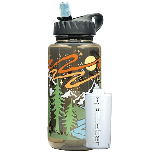 Epic Water Filters Nalgene OG Water Bottle with Filter, USA Made, BPA Free, Removes 99.99% Tap Water Contaminants, Forever Chemicals, Atomic Child, 32 oz