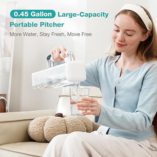 SimPure Y11C-A UV Reverse Osmosis Water Filter Countertop with Cold Water & Alkaline Mineralization, 6-Stage RO Filtration System, 43-59°F Adjustable, Detachable Pitcher, No Installation