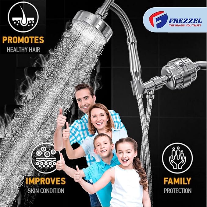 4-Pack 17-Stage Shower Filter Replacement Cartridges, Universal Fit for Most Shower Head filters, Hard Water Filter for Shower with Vitamin C Blocks Toxins