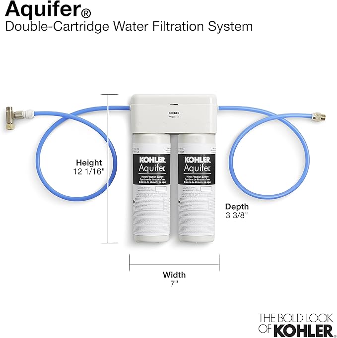 KOHLER 77686-NA Aquifer Double Cartridge Water Filtration System