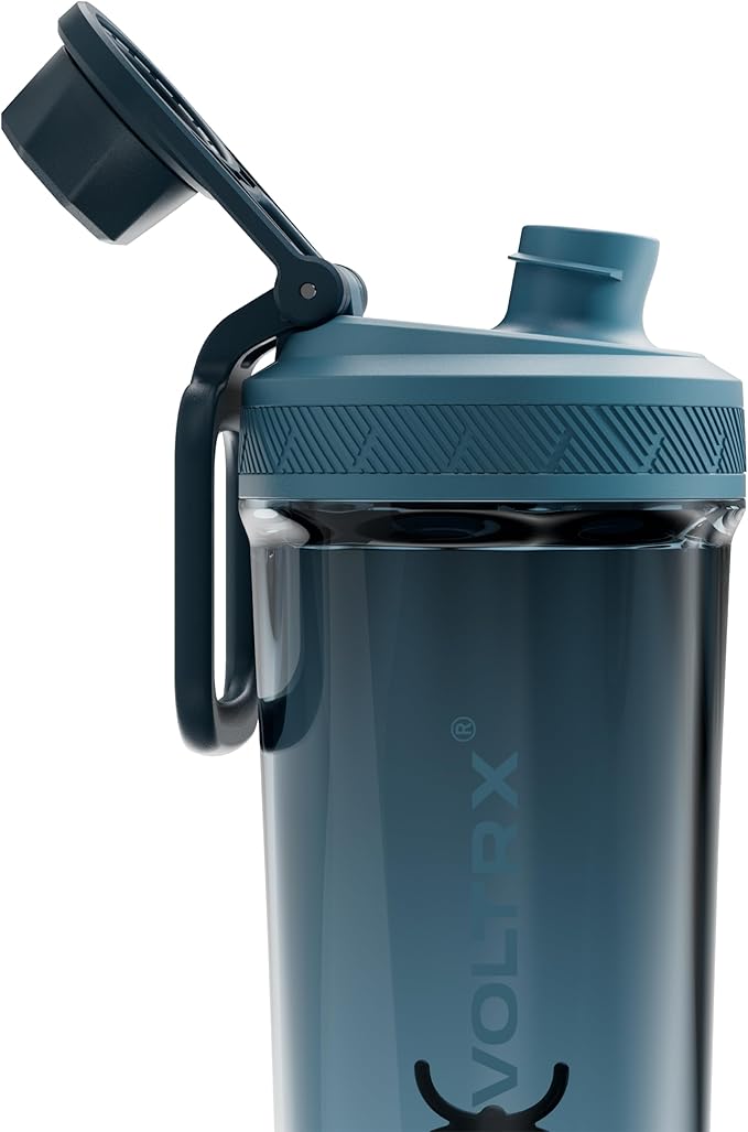 VOLTRX Shaker Bottle, Gallium USB C Rechargeable Electric Protein Shake Mixer, Shaker Cups for Protein Shakes and Meal Replacement Shakes, BPA Free, Made with Tritan, Steel Teal, 24oz