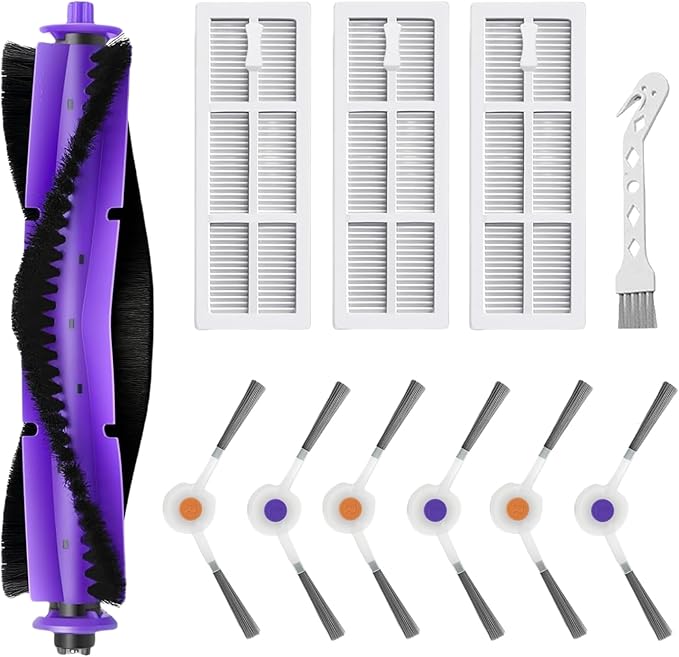 Replacement Kit Compatible with Narwal Freo Robot Vacuum | 1 Roller Brush, 3 HEPA Filters, 6 Side Brushes | Durable Accessories for Enhanced Cleaning Performance - AquaVibe