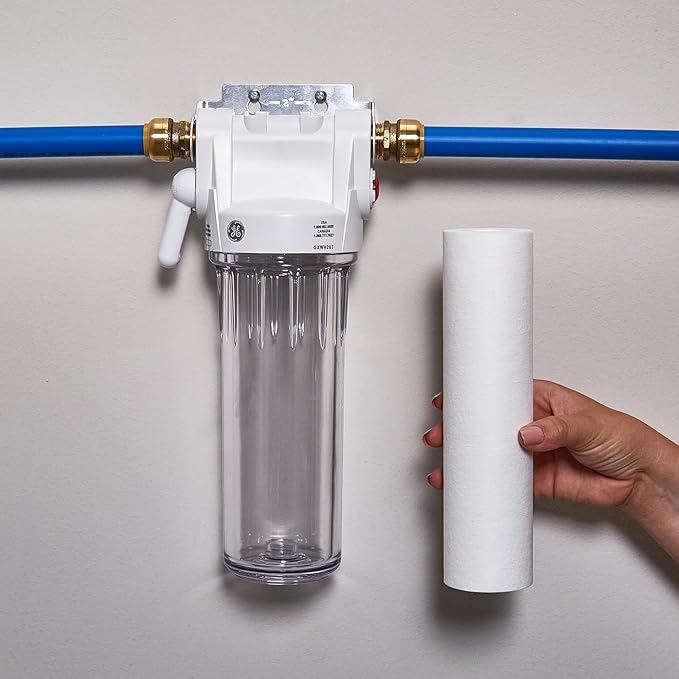 GE FXUSC Whole House Water Filter | Replacement for Water Filtration System | NSF Certified: Reduces Sediment, Rust & Other Impurities from Water | Replace Every 3 Months for Best Results | 2 Filters