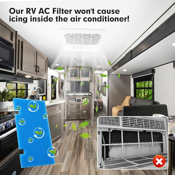 6-PCS RV Air Conditioner Filter RV AC Replacement RV Air Filters 3313107.103,3105012.003 Filters For Dometic Air Grille 14" x 7.5" MERV 6 Air Filters Reusable and Washable - AquaVibe
