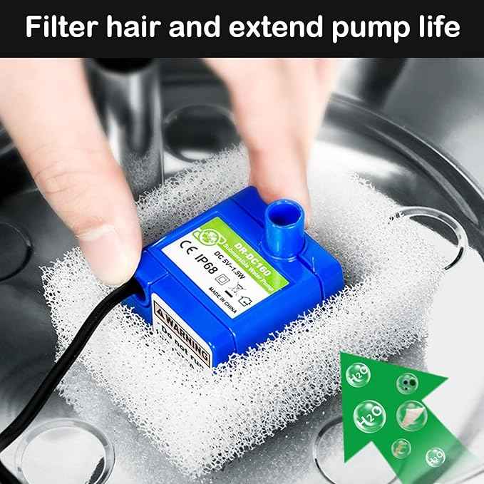 Cat water fountain pre-filter sponge 8 pack for ceramic cat fountain and stainless steel pet water fountain