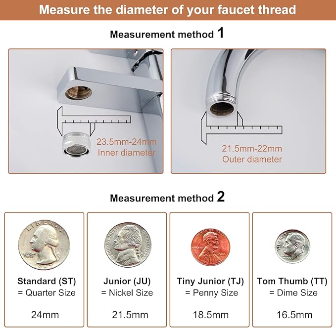 Hibbent NSF/ANSI/CAN 61 Certified Dual-function Faucet Aerator, CUPC Certification Big Angle Rotate Kitchen Sink Aerator 360 Degree Swivel Sink Sprayer Attachment-55/64 Inch Female Thread-Chrome