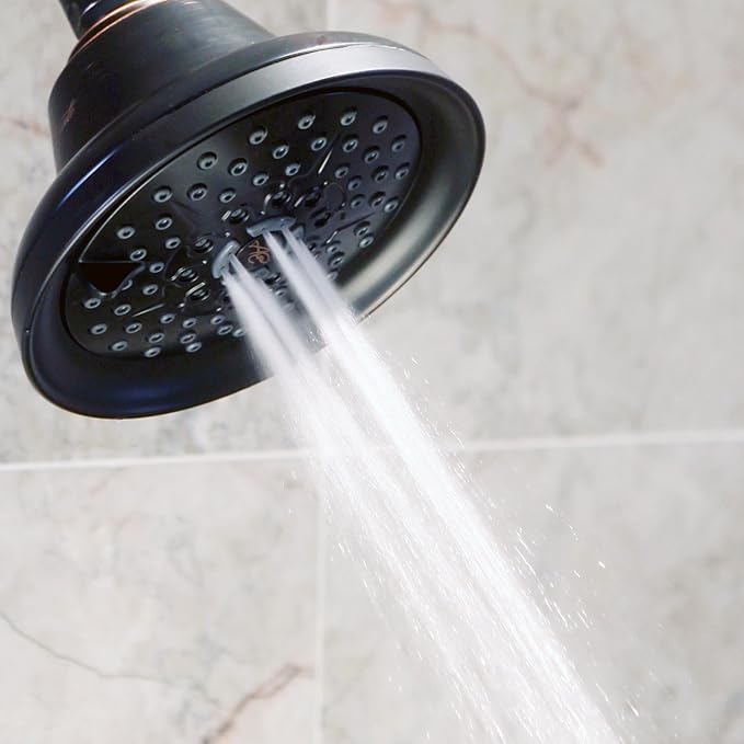 Massage Shower Head With Mist - High Pressure Boosting, Multi-Function, Massaging Rainfall Showerhead For Low Flow Showers & Adjustable Water Saving Nozzle, 1.8 GPM - Oil-Rubbed Bronze - AquaVibe