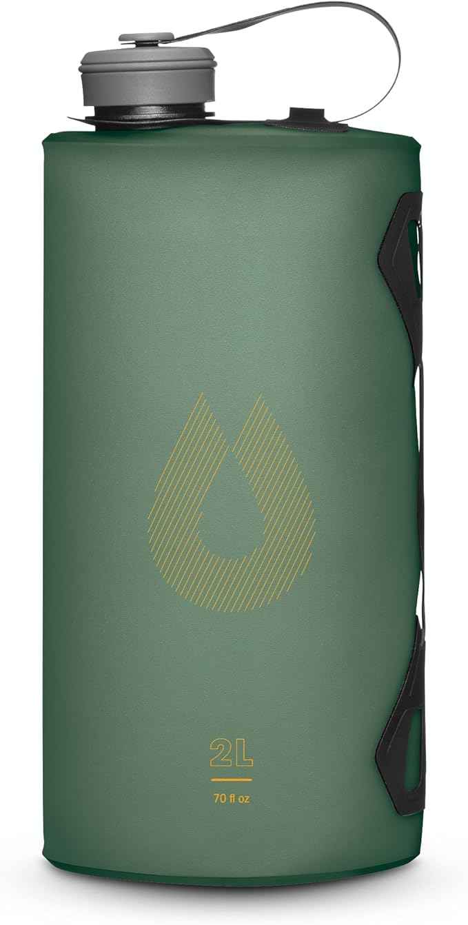 HydraPak Seeker - Collapsible Camping Water Storage (2L) - BPA & PVC Free, Hydration Reservoir Bag, Leak Proof - Sage Green