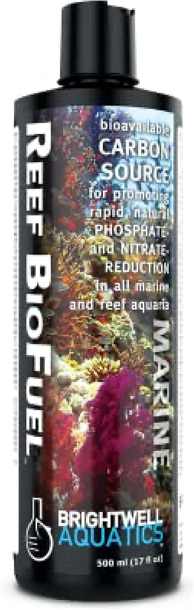 Brightwell Aquatics Reef BioFuel - Organic Carbon Supplement for Marine and Reef Aquariums, Aiding Bacterioplankton Growth That Promotes Rapid Phosphate and Nitrate Reduction, 500 ml - AquaVibe