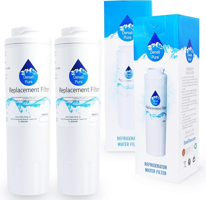 2-Pack Denali Pure Replacement for Viking RWFFR Refrigerator Water Filter - Compatible with Viking UKF8001 Fridge Water Filter Cartridge