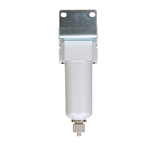 PneumaticPlus SAFM300-N03B-MEP Compressed Air Coalescing Filter, 0.1 Micron, 3/8" NPT - Metal Bowl, Manual Drain, Bracket - AquaVibe