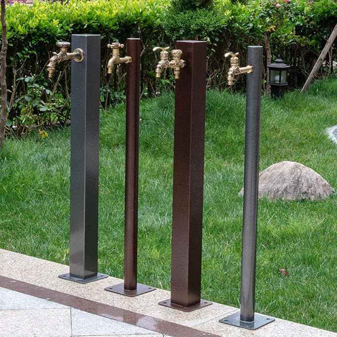 304 Stainless Steel Freestanding Garden Water Column with Anti Freezing Faucet Floor Mounted Water Tap for Courtyard Backyard Irrigation and Washing Includes Mounting Acc
