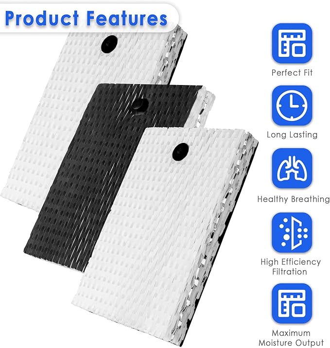 6 Pack HWF100 Humidifier Filter E Compatible with Holmes HM630, SCM630, BCM646, HM7808, SCM7808, BCM7205, HCM730, BCM7305, HCM729G