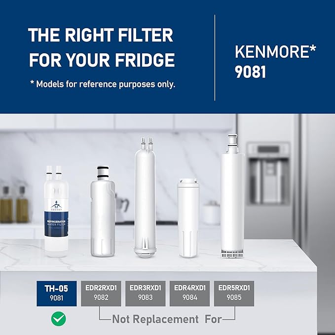 9081 Water Filter Replacement, Compatible with P5WB2L, P4RFWB, P4RFKB2, Kenmore 9930, 46-9930, 9081, 46-9081, 9930P, 469930, 04609930000 (4 Pack) - AquaVibe