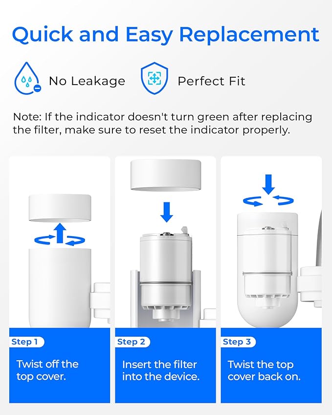 Waterdrop RF3375 NSF Certified Water Filter, Replacement for Pur® PUR® PLUS RF3375 (RF33752V2) Faucet Water Filter (Pack of 3),Model No.: WD-C08B