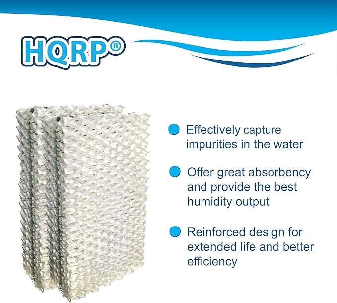 HQRP 2-Pack Humidifier Wick Filter Compatible with Kenmore 14413, 14416, 1442, 14407, 14451, 144070, 144071, 144130, 144131, 144510, 144160, 144161, 144162 Humidifier, Part 14909 14912 Replacement