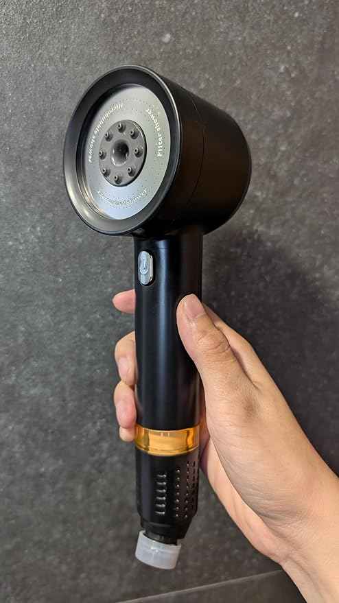 Lucinn Pro Handheld Filtered Showerhead – 12-Stage Filtered Shower Head Removes Chlorine & Hard Water | Revives Hair, Softens Skin | Sleek Matte Black