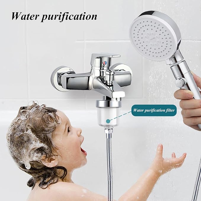 Shower Head with ON/Off Pause Switch, Filter Shower Head for Hard Water to Increase Pressure 3 Modes Spray Function